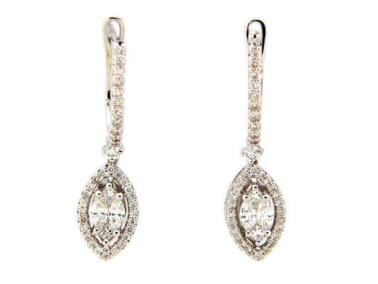 DIAMOND MARQUIS EARRING, 14KW (N)