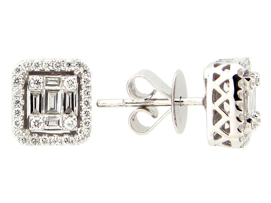DIAMOND EARRING, 18KW (N)