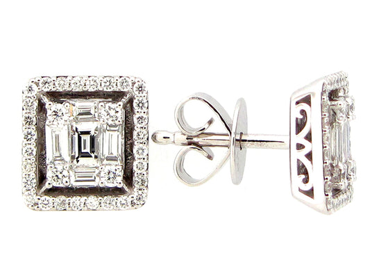 DIAMOND EARRING, 8.7X8.2MM, 18KW (N)