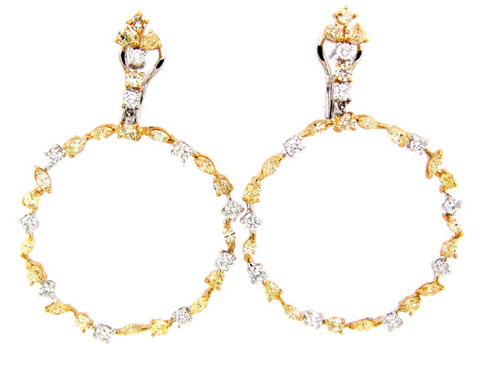 YELLOW & WHITE DIAMOND EARRING