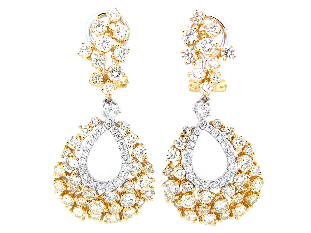 FANCY LIGHT YELLOW & WHITE DIAMOND EARRING