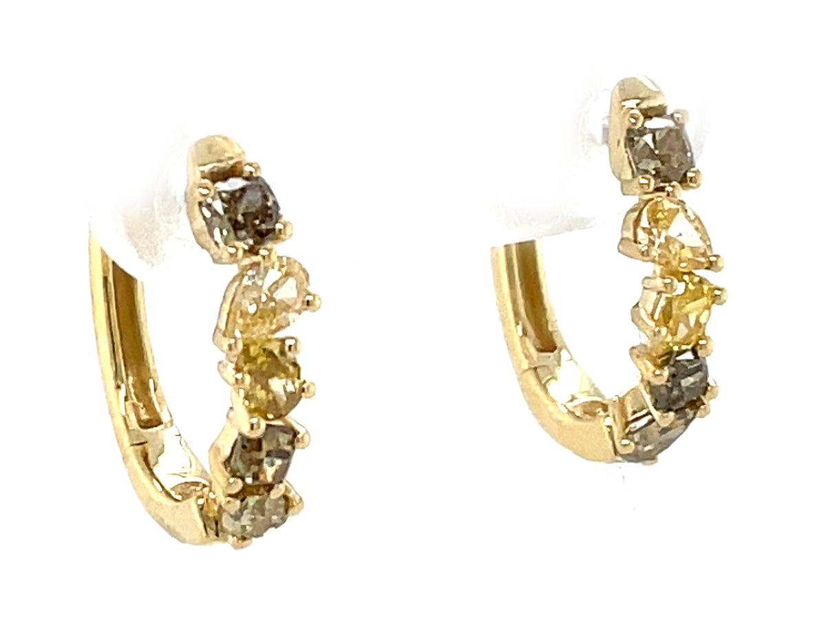 Fancy Shape Color Diamond Hoop Earring