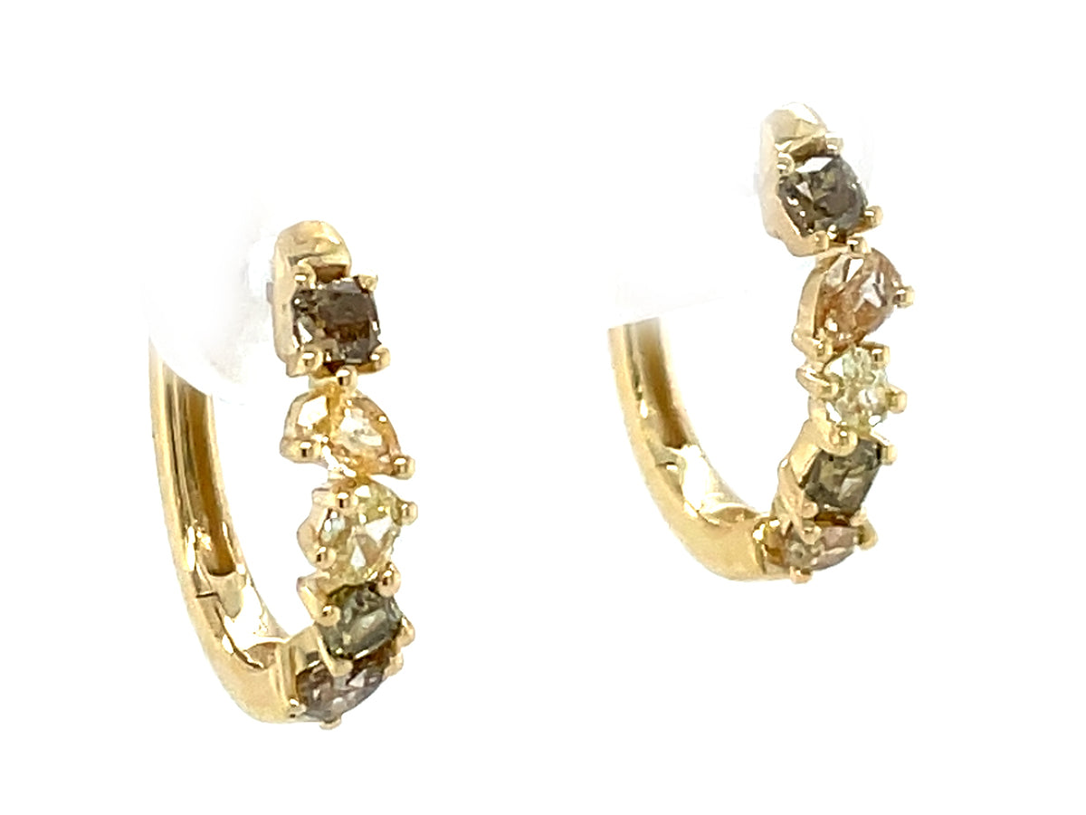 Fancy Shape Color Diamond Hoop Earring