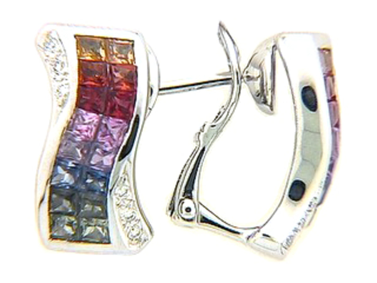 RAINBOW SAPPHIRE & DIAMOND EARRING