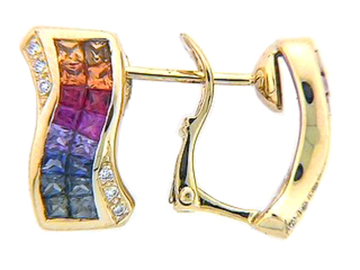 RAINBOW SAPPHIRE & DIAMOND EARRING