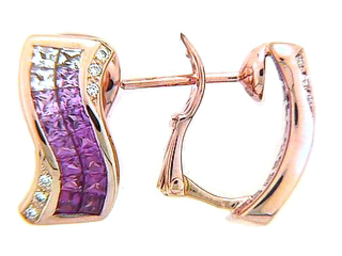 PINK SAPPHIRE & DIAMOND EARRING