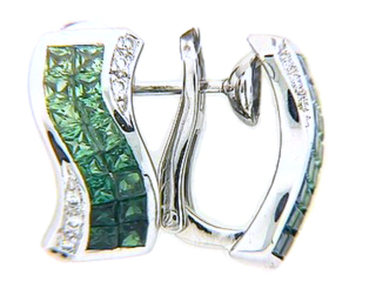 TSAVORITE & DIAMOND EARRING