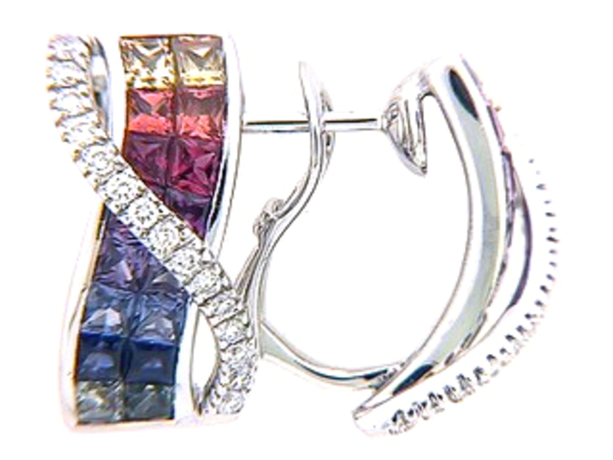 F/C SAPPHIRE (PASTEL) & DIAMOND EARRING