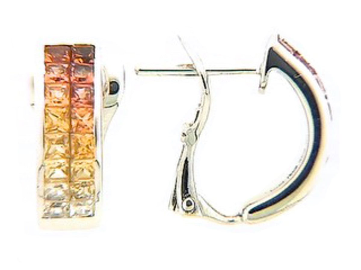 ORANGE SAPPHIRE EARRING, 18KW (H/U)