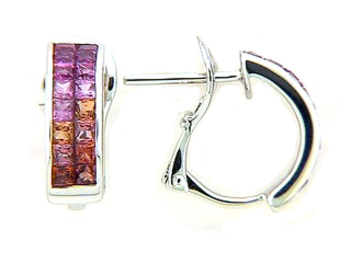 PINK & ORANGE SAPPHIRE  EARRING