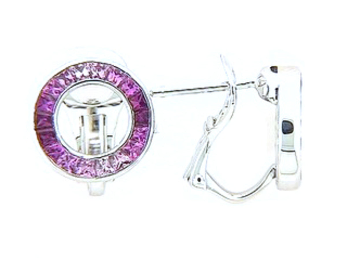 PINK SAPPHIRE EARRING, 18KW (H)