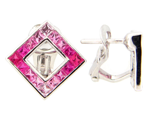 PINK SAPPHIRE EARRING, 18KW (H)