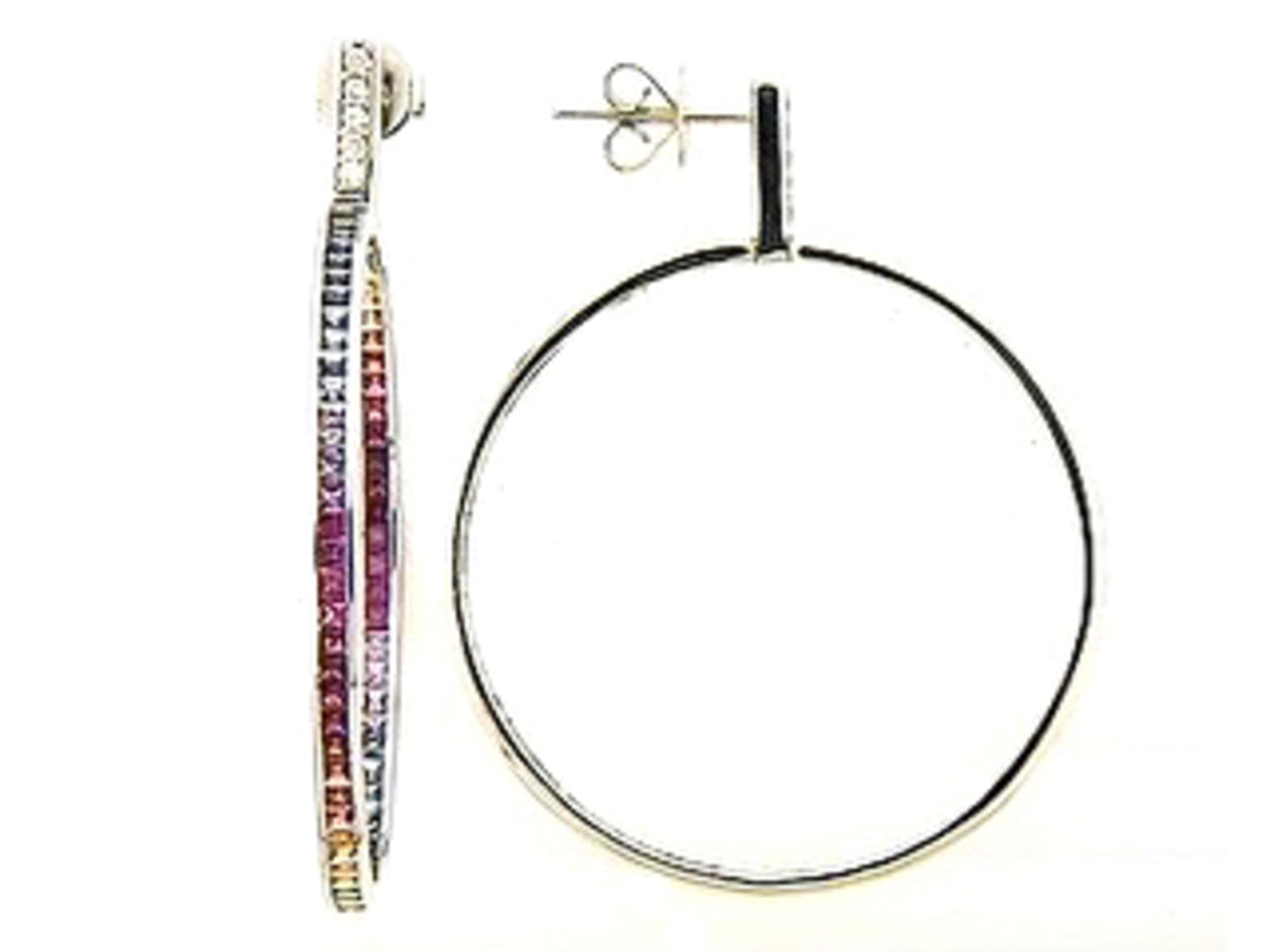 RAINBOW SAPPHIRE & DIAMOND EARRING