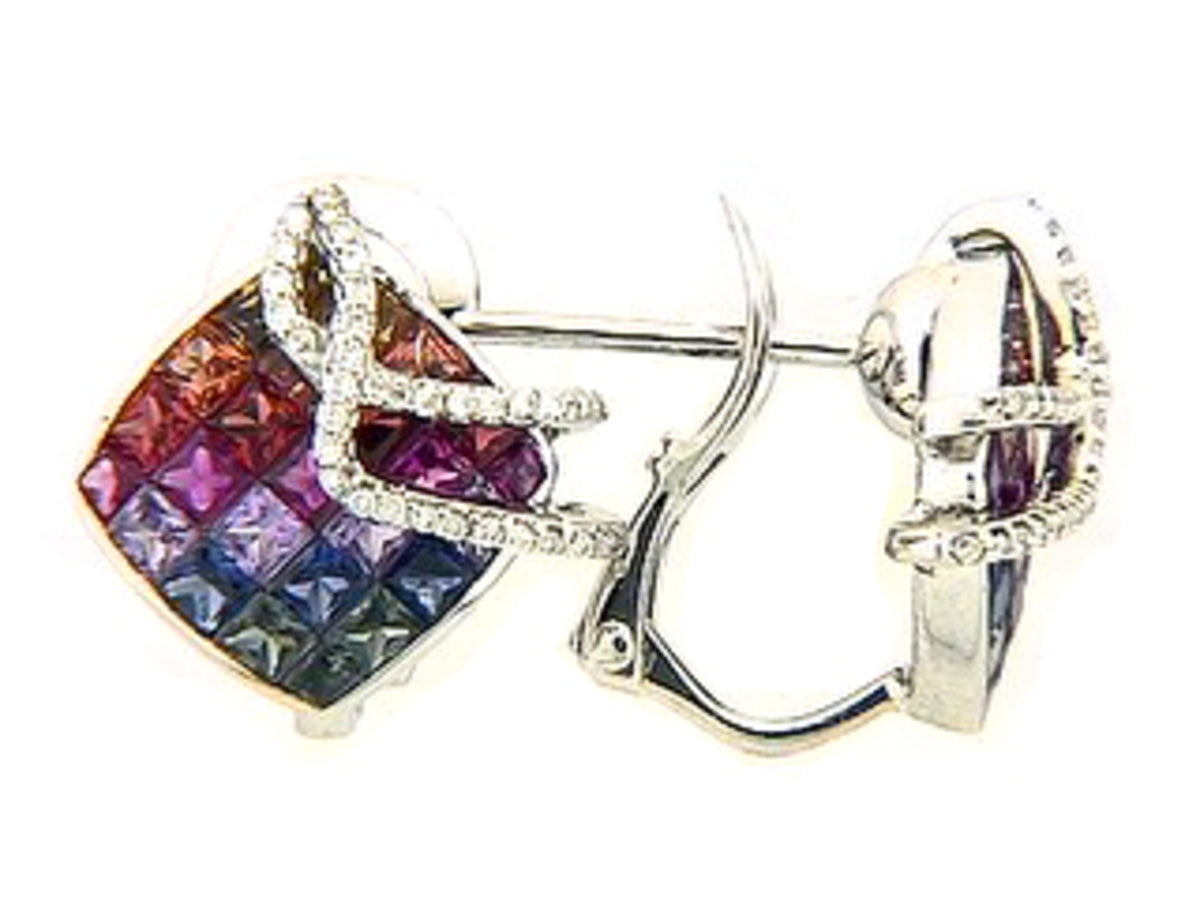 RAINBOW SAPPHIRE & DIAMOND EARRING