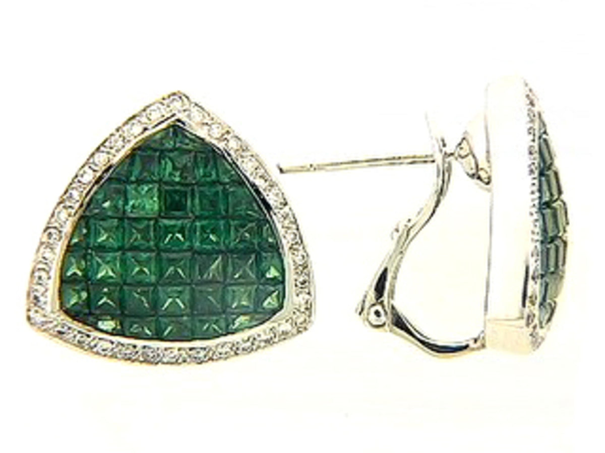 TSAVORITE & DIAMOND EARRING