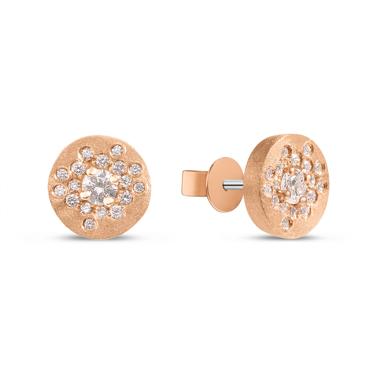 Diamond Confetti Burst Disc Stud Earring