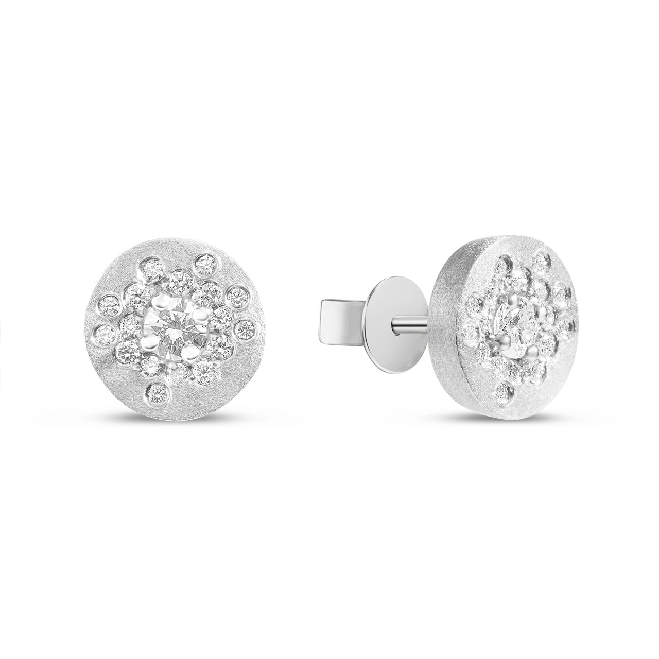 Diamond Confetti Burst Disc Stud Earring