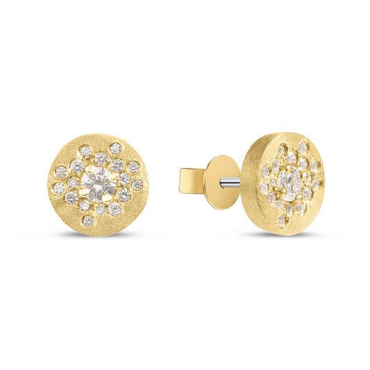 Diamond Confetti Burst Disc Stud Earring