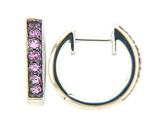 PINK SAPPHIRE EARRING, 18KW (H)