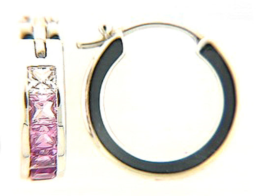 PINK SAPPHIRE EARRING, 18KW (H)