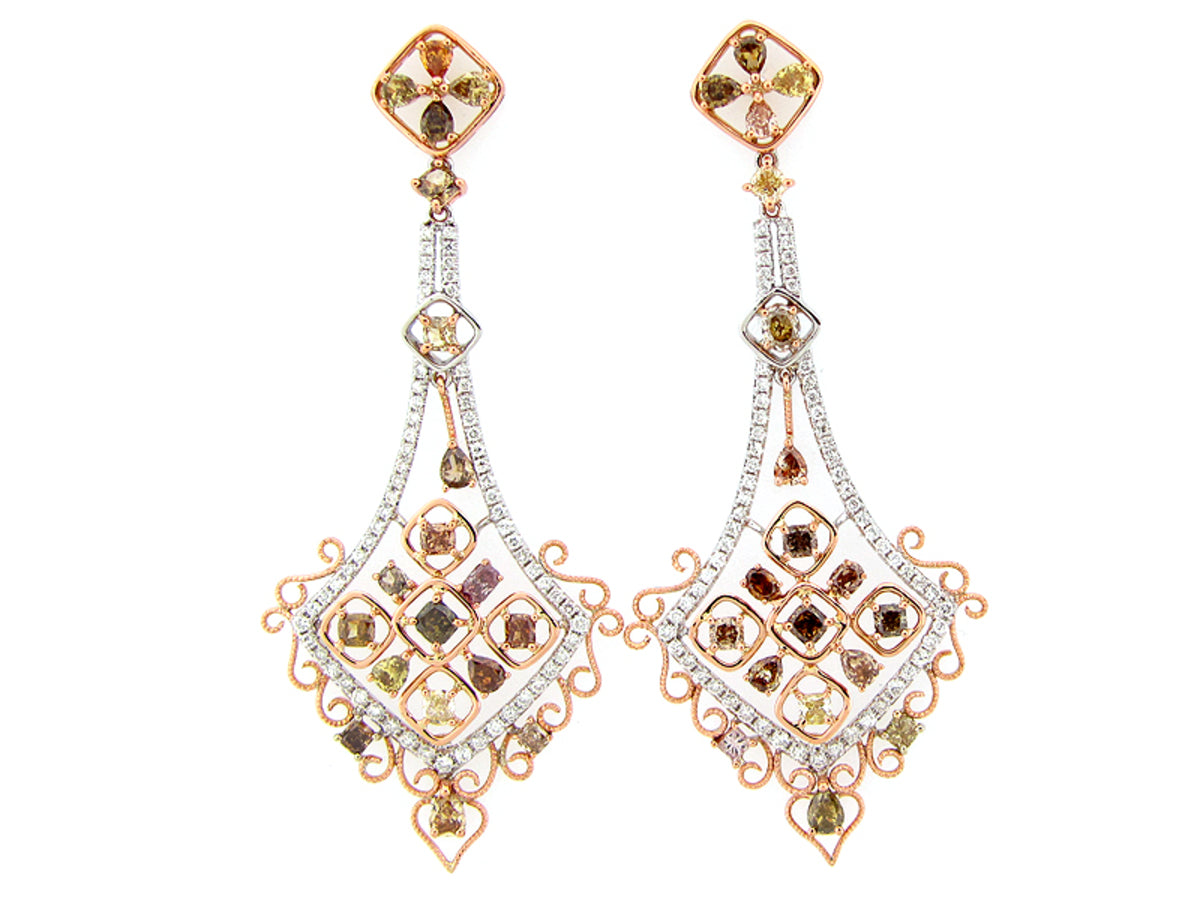FANCY COLOR DIAMOND EARRING, 18KZ (N)