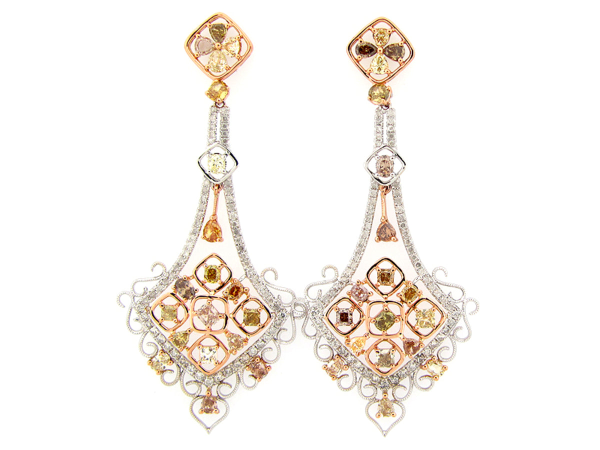 FANCY COLOR DIAMOND EARRING, 18KZ (N)