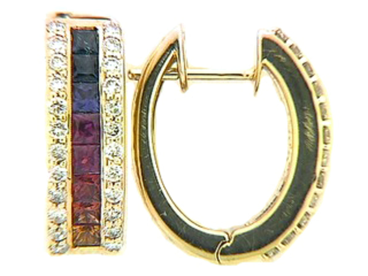 RAINBOW SAPPHIRE & DIAMOND EARRING