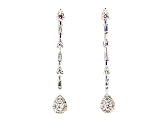 DIAMOND DROP EARRING, 14KW (N)