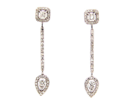 DIAMOND DANGLE EARRING, 14KW (N)