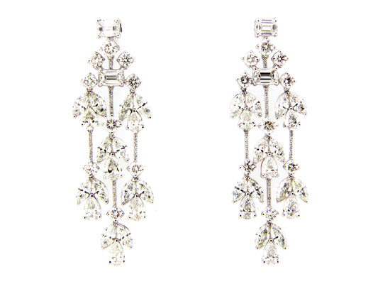 DIAMOND WILLOW CHANDELIER EARRING, 18KW (N)