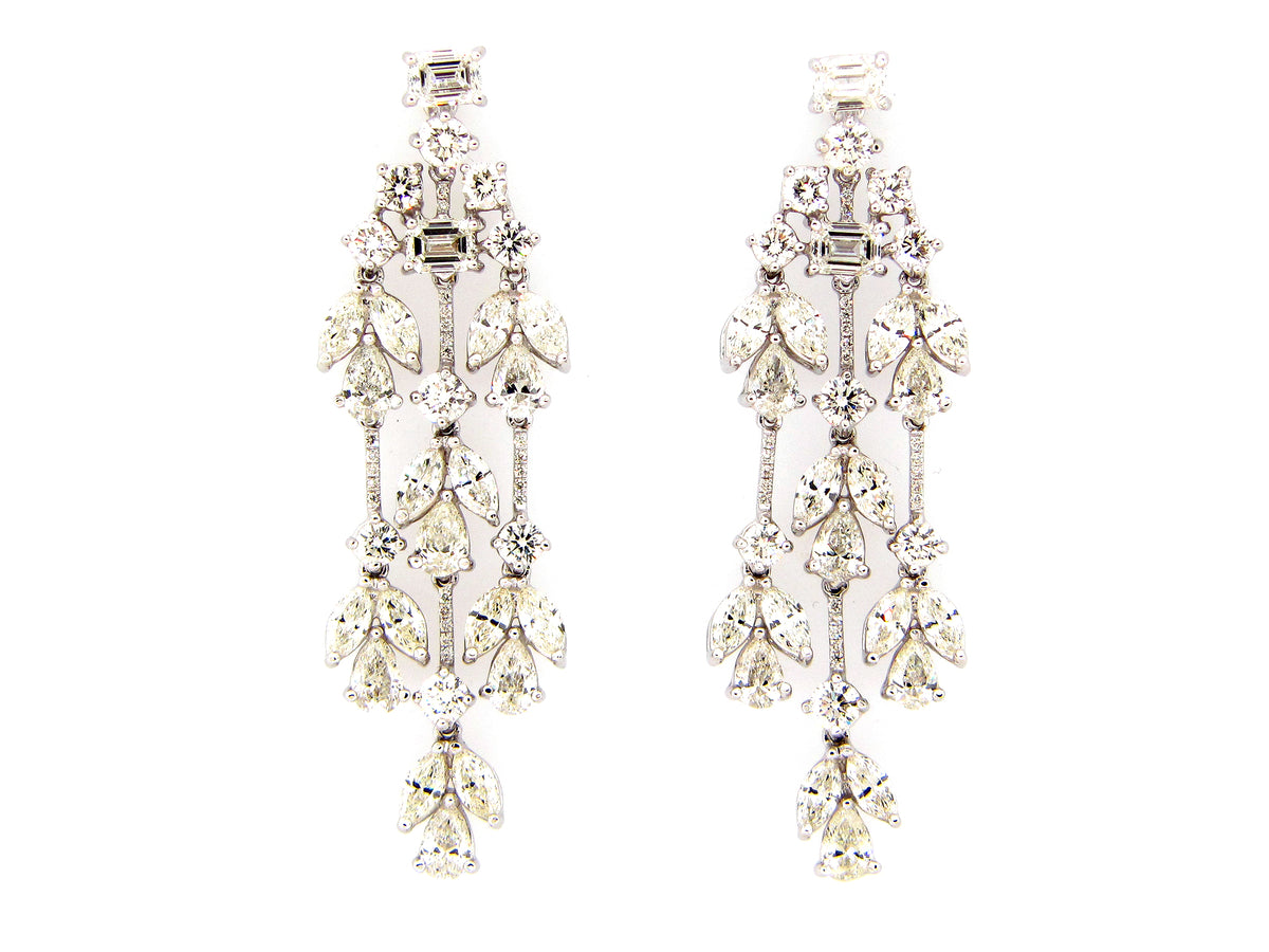 DIAMOND WILLOW CHANDELIER EARRING, 18KW (N)