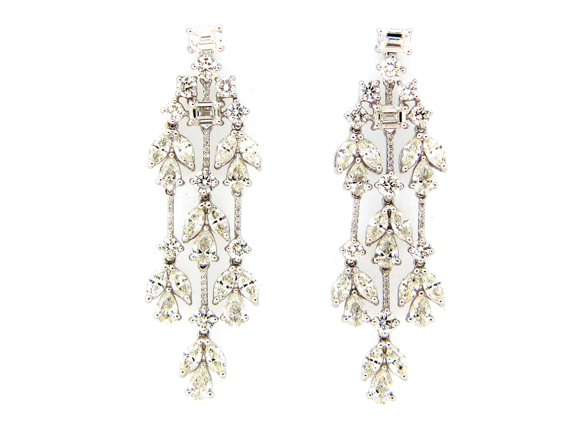 DIAMOND WILLOW CHANDELIER EARRING, 18KW (N)
