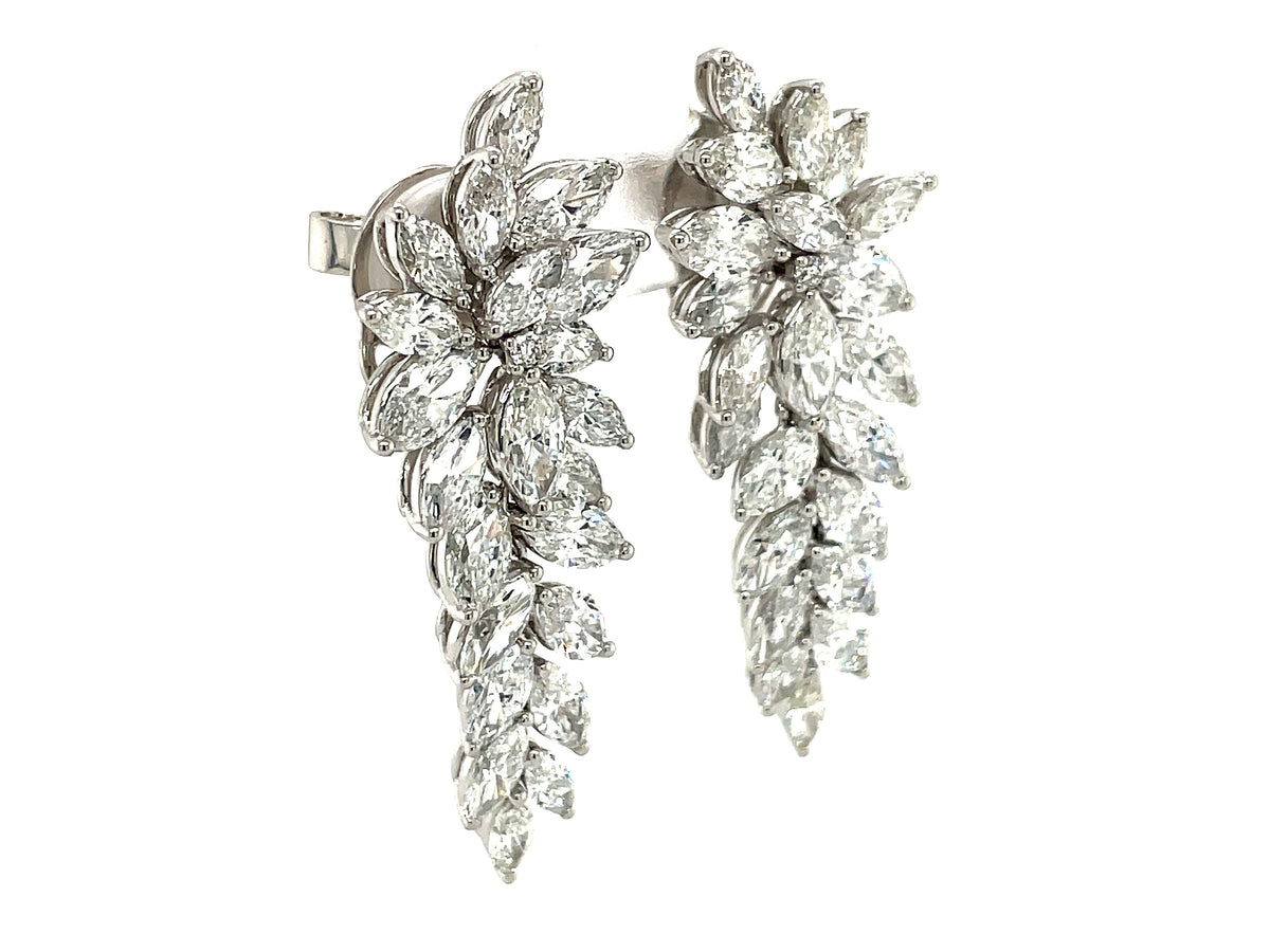 Diamond Marquise Tapered Dangle Earring