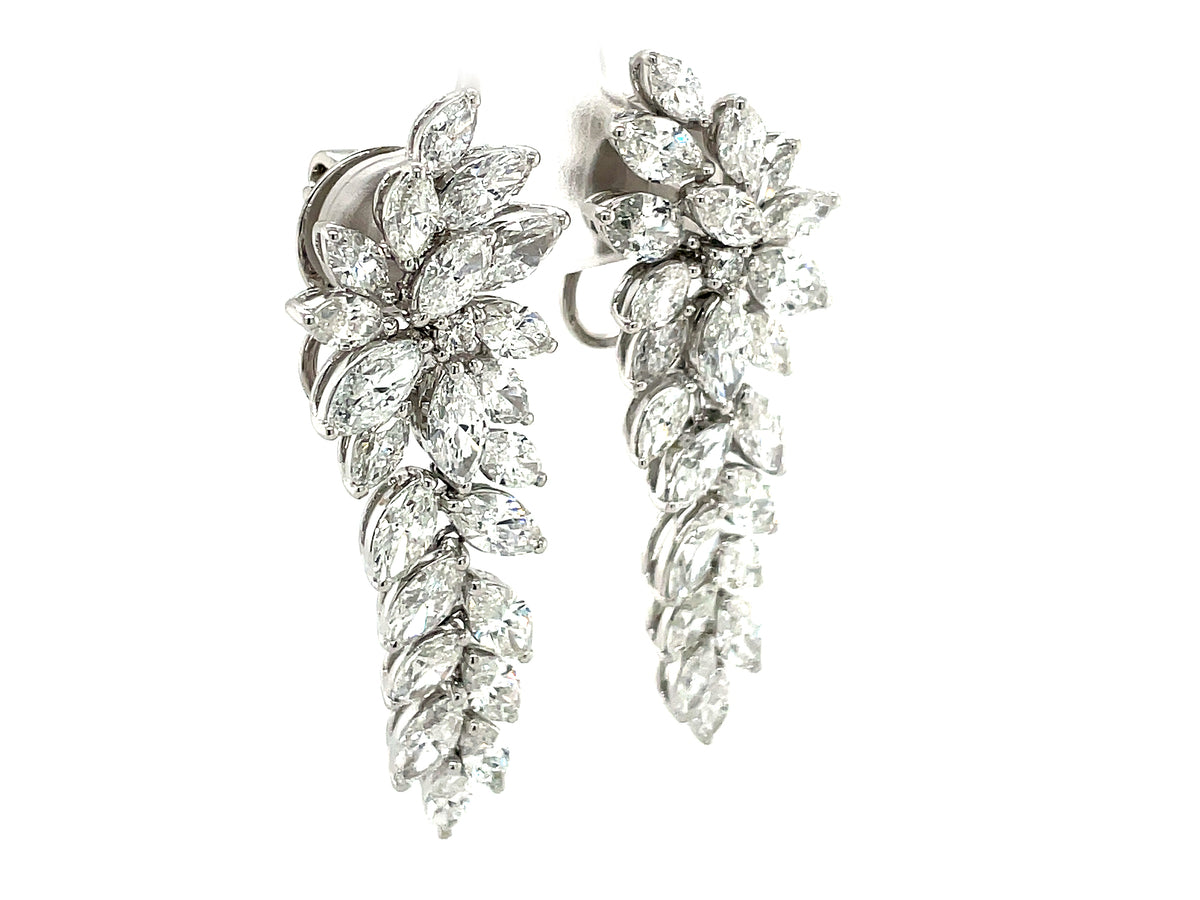 Diamond Marquise Tapered Dangle Earring