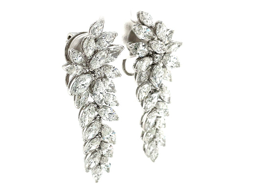 Diamond Marquise Tapered Dangle Earring