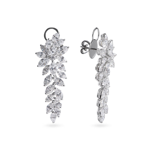 Diamond Marquise Tapered Drop Earring