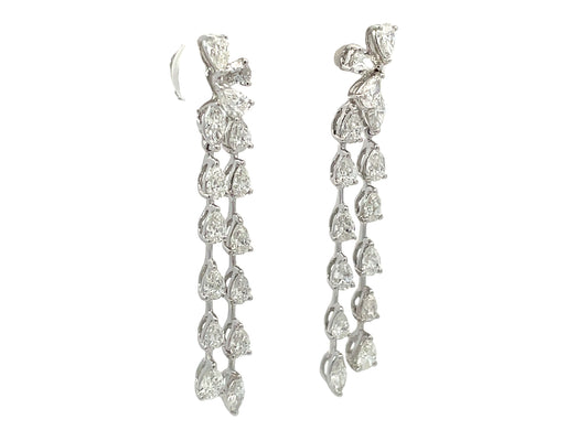 DIAMOND 2 STRAND DANGLE EARRING, 44MM