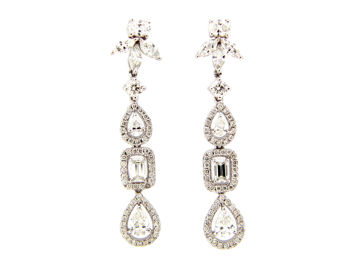 DIAMOND DROP EARRING, 18KW (N)