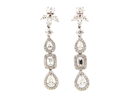 DIAMOND DROP EARRING, 18KW (N)