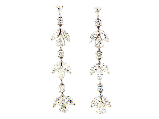 DIAMOND DANGLE EARRING, 18KW (N)