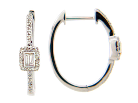 DIAMOND BAGUETTE EARRING, 14KW (N)