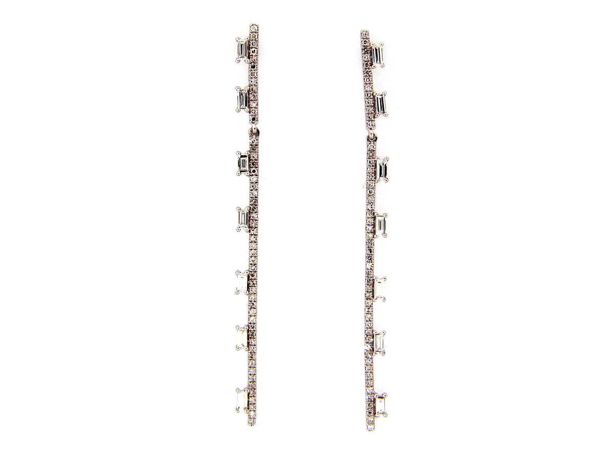 DIAMOND BAR EARRING, 14KW (N)