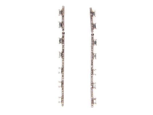 DIAMOND BAR EARRING, 14KW (N)