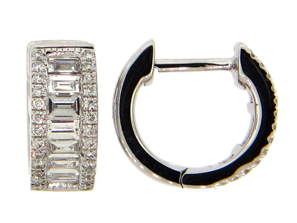 DIAMOND BAGUETTE HUGGY 10MM EARRING