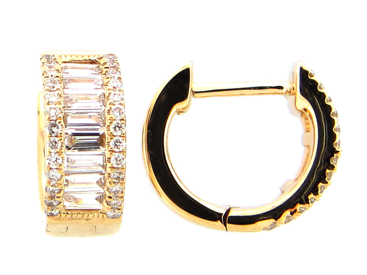 DIAMOND BAGUETTE HUGGY 10MM EARRING
