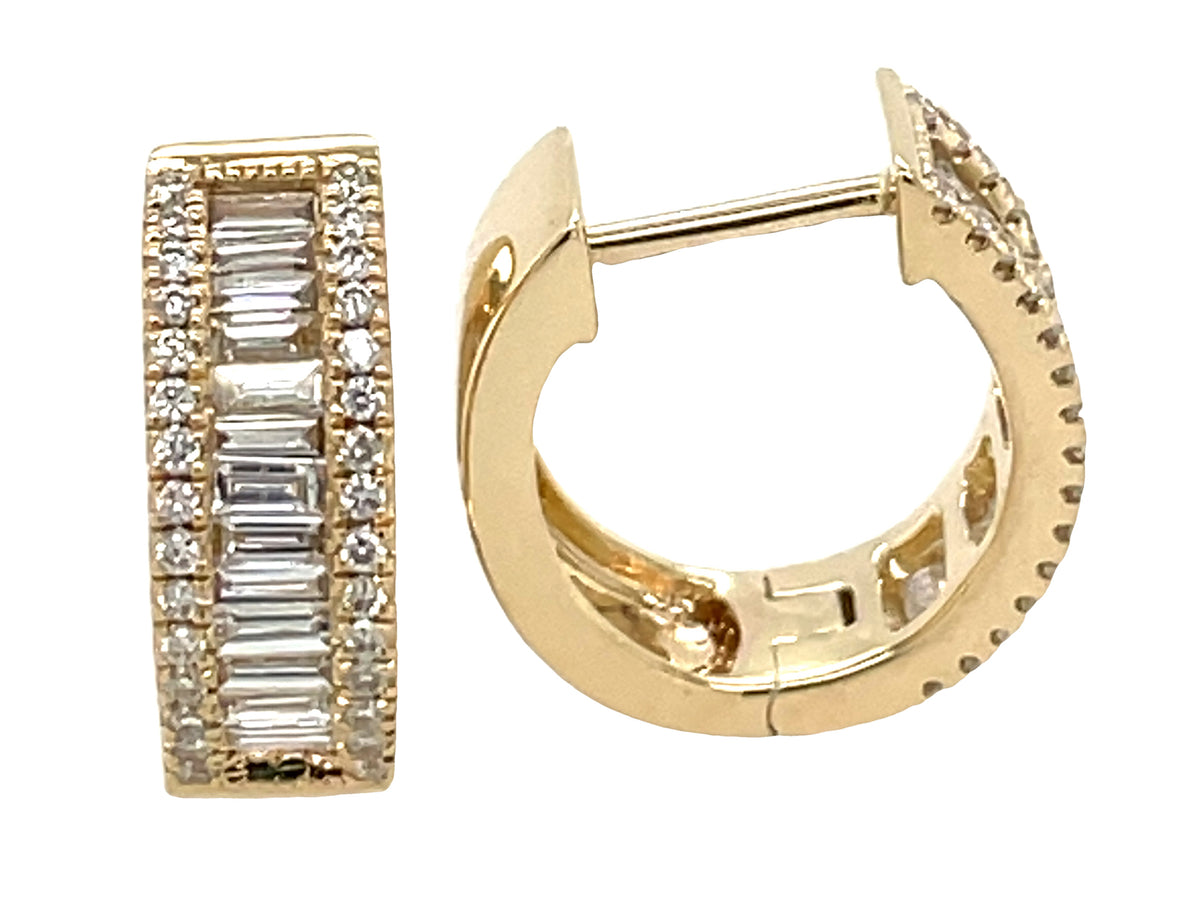 DIAMOND BAGUETTE 13MM EARRING