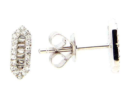 DIAMOND HEXAGON STUD EARRING