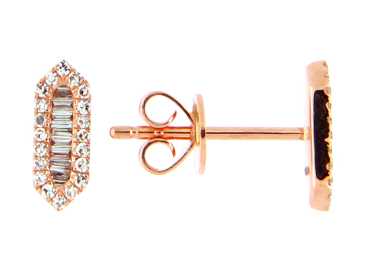 DIAMOND HEXAGON STUD EARRING