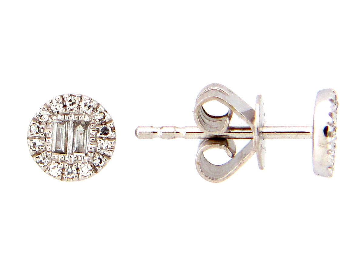 DIAMOND ROUND STUD EARRING, 14KW (N)