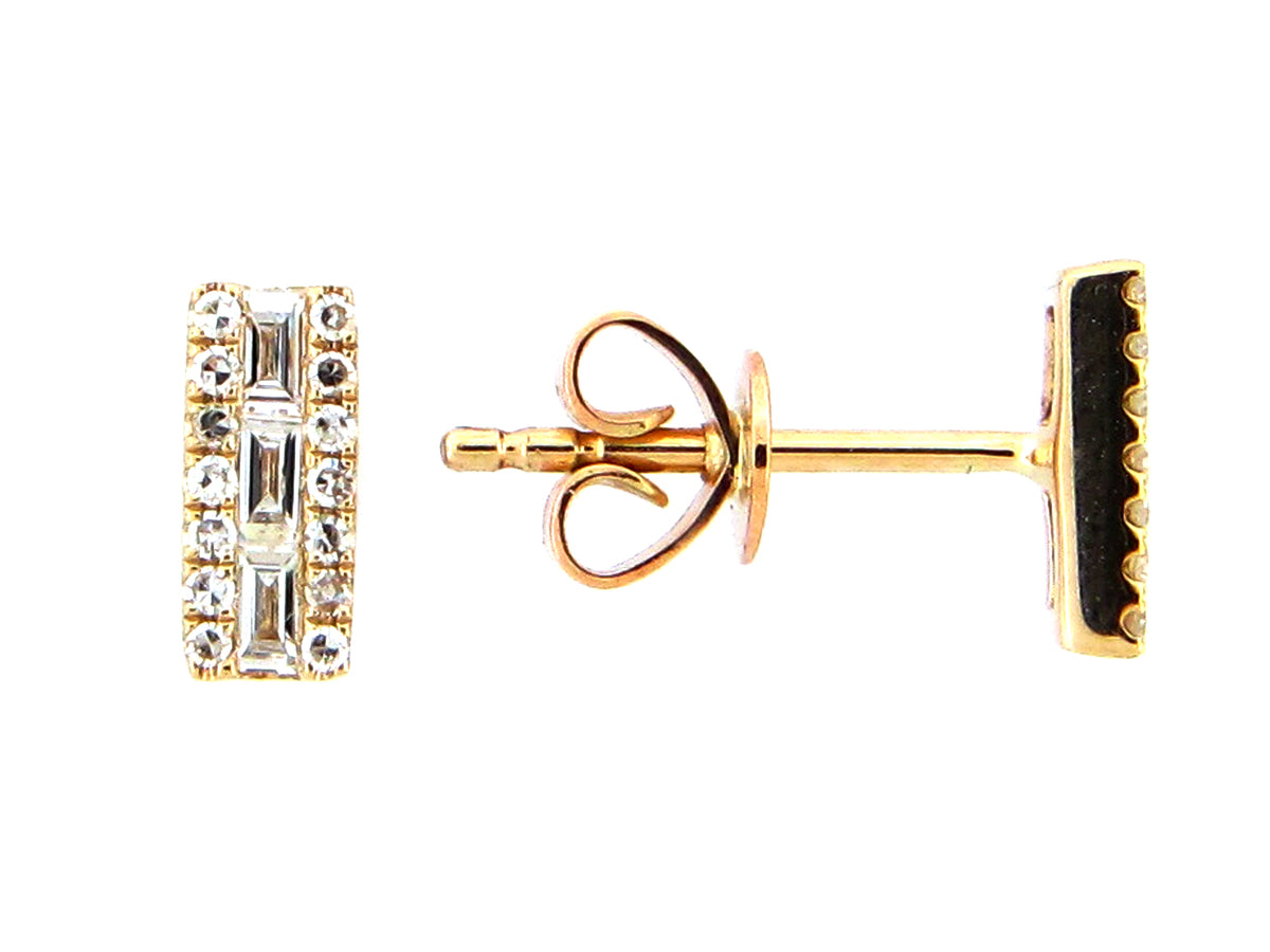 DIAMOND BAR STUD EARRING